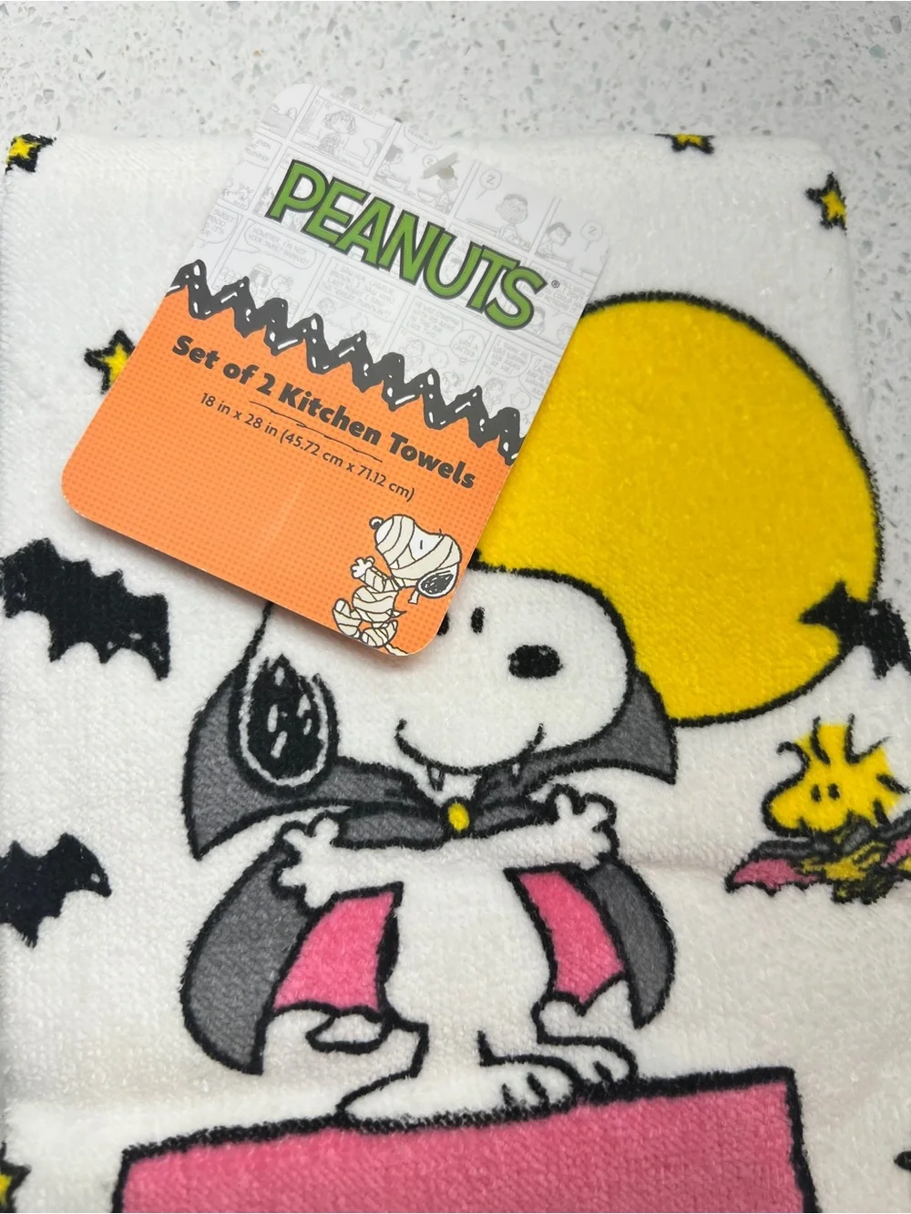Peanuts Snoopy Pink Set of 2 Kitchen Towels